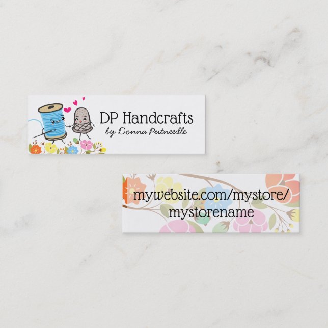 Minitarjeta De Visita aguja de coser chorro de hilo de amor thimble (Anverso / Reverso)