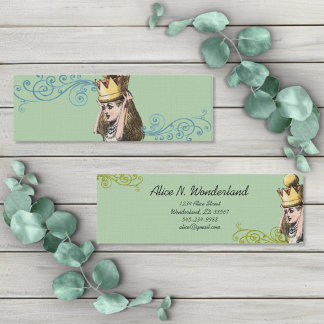 Minitarjeta De Visita Alice In Wonderland Princess Queen Vintage Chica