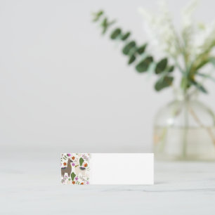 Minitarjeta De Visita Alpaca Cactus Patrón floral Amante animal