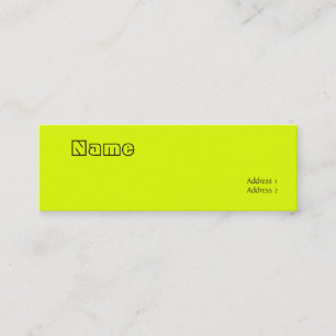 Minitarjeta De Visita amarillo fluorescente