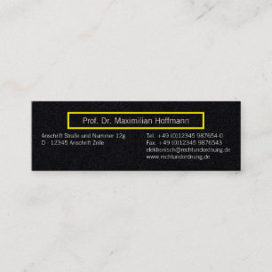 Minitarjeta De Visita Amarillo negro inteligente y claro