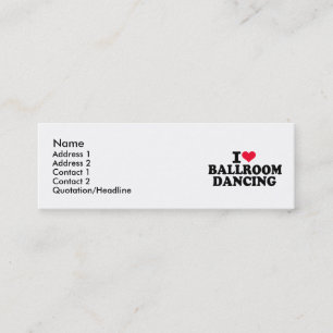 Minitarjeta De Visita Amo el baile de salón de baile