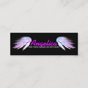 Minitarjeta De Visita ANGEL WINGS Fantasy Purple on Black