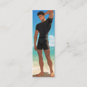 Minitarjeta De Visita Anime Boy en la playa