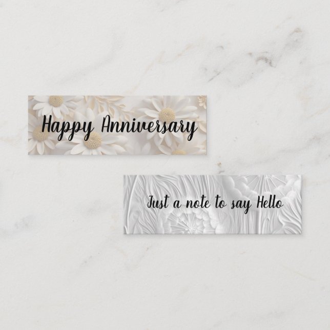 Minitarjeta De Visita Aniversario de Hola/Feliz (Anverso / Reverso)