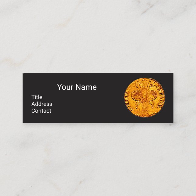 Minitarjeta De Visita ANTIQUE GOLD FLORENTINE FORINT Black Paper (Anverso)