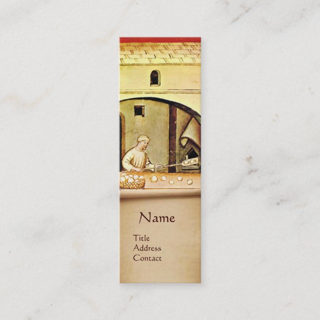 MINITARJETA DE VISITA ANTIQUE OVEN BAKER ,BAKERY BREAD TIENDA (Anverso)