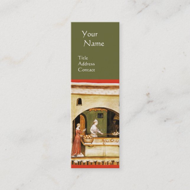 MINITARJETA DE VISITA ANTIQUE OVEN BAKER ,BAKERY BREAD TIENDA MONOGRAM (Anverso)