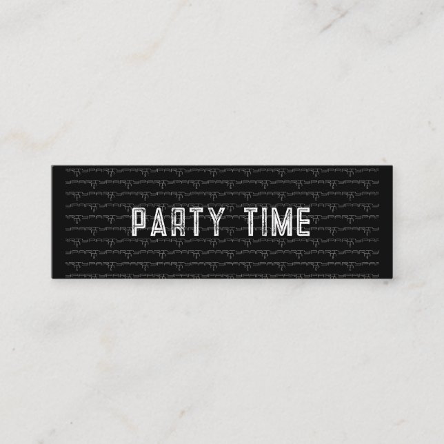 Minitarjeta De Visita Any Party Time Celebration Hand Out Or Mail Invite (Anverso)