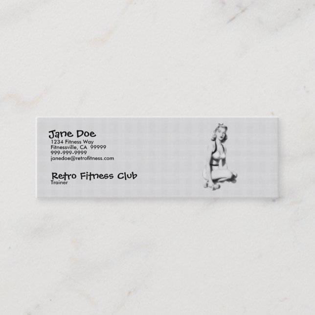 Minitarjeta De Visita Aptitud retra B/W (Anverso)