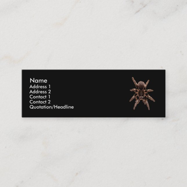 Minitarjeta De Visita Araña del Tarantula (Anverso)