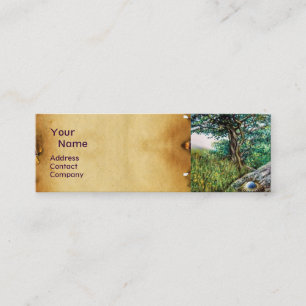 Minitarjeta De Visita ÁRBOL AURORA / ÁRBOL MAGIC, verde, azul,pergamino