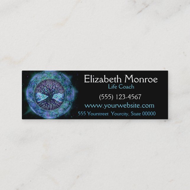 Minitarjeta De Visita Árbol de la vida de Amelia Carrie (Reverso)