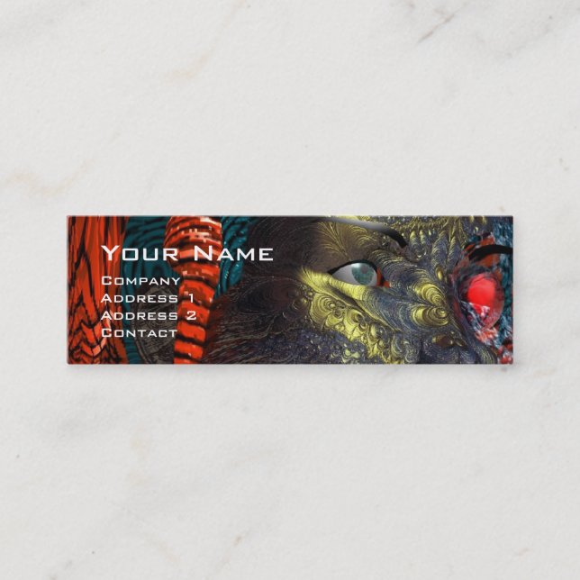 Minitarjeta De Visita ARES CYBORG RETRATO Ciencia ficción Amarilla Roja (Anverso)