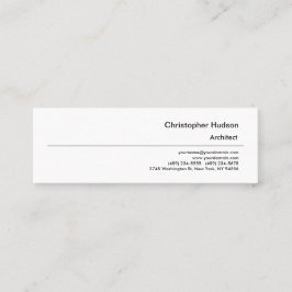 Minitarjeta De Visita Arquitecto profesional blanco simple y negro simpl