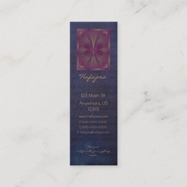 Minitarjeta De Visita Arte abstracto de la mariposa púrpura (Anverso)