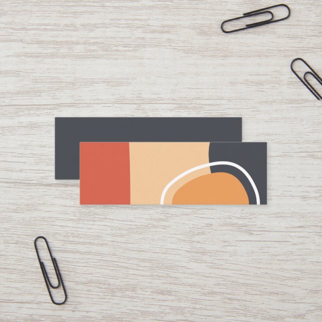 Minitarjeta De Visita Arte boho, arte de terracota rojo, azul, línea bla (Anverso/Reverso In Situ)