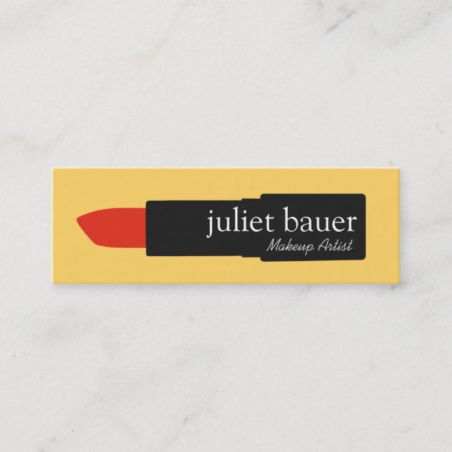 Minitarjeta De Visita Artista de maquillaje Audaz Belleza de pintalabios (Anverso)