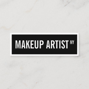 Minitarjeta De Visita Artista de maquillaje blanco negro atractivo