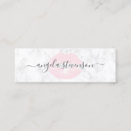 Minitarjeta De Visita Artista de maquillaje de mármol blanco del