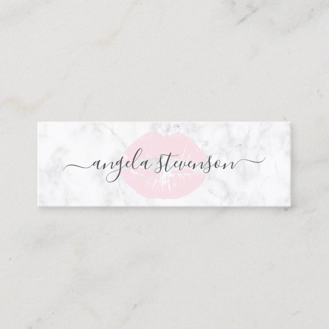 Minitarjeta De Visita Artista de maquillaje de mármol blanco del (Anverso)