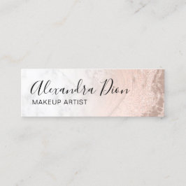 Minitarjeta De Visita Artista de maquillaje de mármol purpurina de cobre