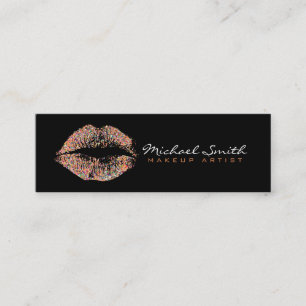 Minitarjeta De Visita Artista de maquillaje Estilizado Labios Purpurinas