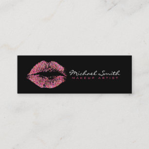 Minitarjeta De Visita Artista de maquillaje Estilizado Labios Purpurinas