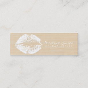 Minitarjeta De Visita Artista de maquillaje Labios blancos Madera modern