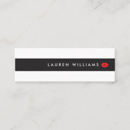 Minitarjeta De Visita Artista de maquillaje lujoso en franjas blancas/ne