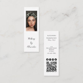 Minitarjeta De Visita Artista de Maquillaje Moderno Foto Elegante Script