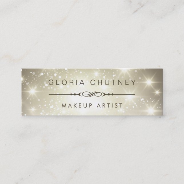 Minitarjeta De Visita Artista de maquillaje - Purpurina de Bokeh Dazzle  (Anverso)
