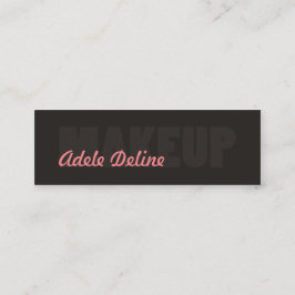 Minitarjeta De Visita Artista de maquillaje rosado gris elegante fresco