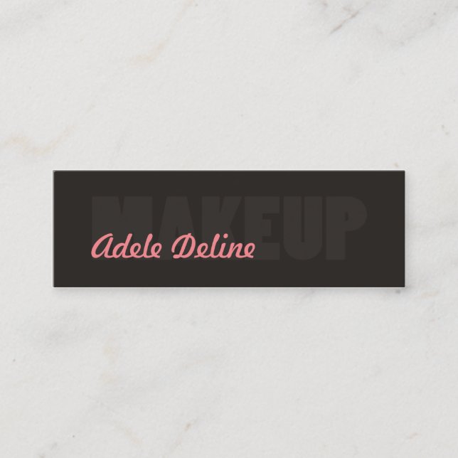 Minitarjeta De Visita Artista de maquillaje rosado gris elegante fresco (Anverso)