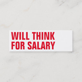 Minitarjeta De Visita artista de pensar en salario