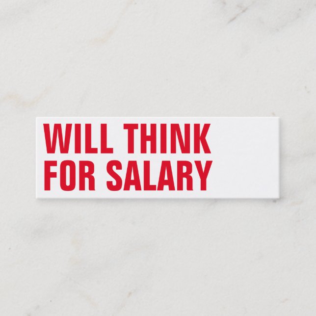 Minitarjeta De Visita artista de pensar en salario (Anverso)