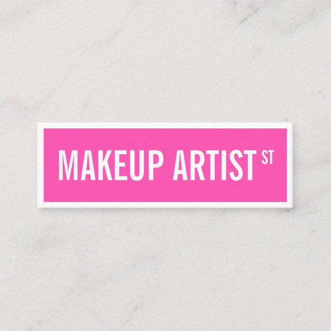 Minitarjeta De Visita Artista moderno de maquillaje de señas de calle ro (Anverso)