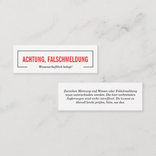 Minitarjeta De Visita Atención falsa noticia