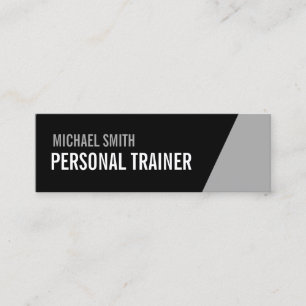 Minitarjeta De Visita Audaz entrenador personal negro y gris