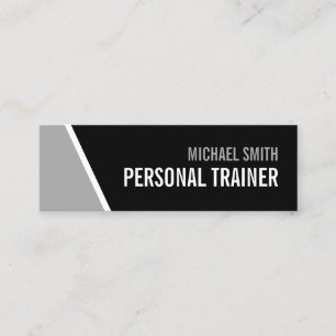 Minitarjeta De Visita Audaz entrenador personal negro y gris