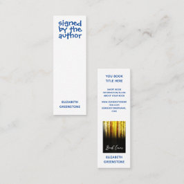 Minitarjeta De Visita Autor Mini marcador azul con signo promocional
