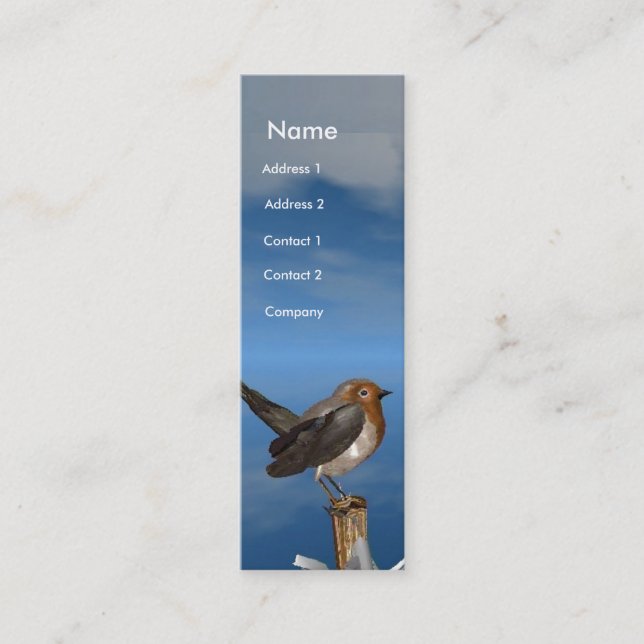 MINITARJETA DE VISITA AVES HÍPIDAS / MONOGRAMA DE LA MAMA ROJA ROJA (Anverso)