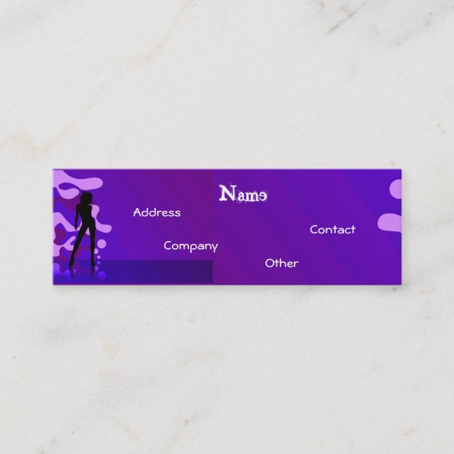 Minitarjeta De Visita Bailarín En Azul Púrpura (Anverso)