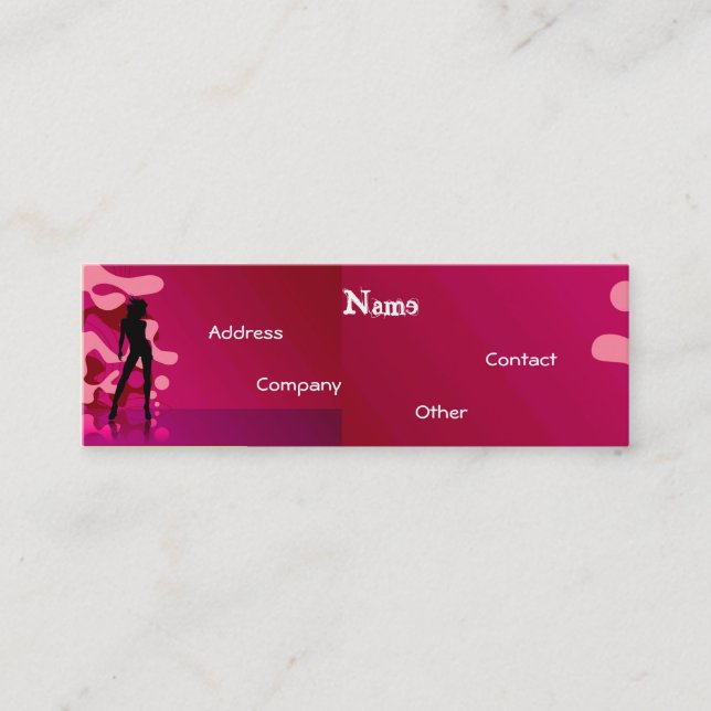Minitarjeta De Visita Bailarín En Rosa Morado I (Anverso)
