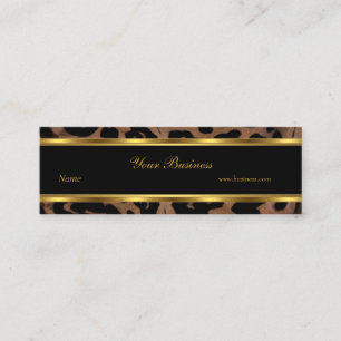 Minitarjeta De Visita Banda negra de oro animal elegante Skinny elegante
