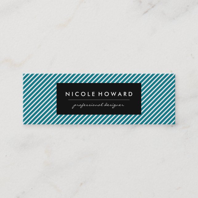 Minitarjeta De Visita Bandas azul y blanca Aqua (Anverso)