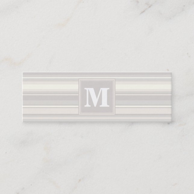 Minitarjeta De Visita Bandas beige monogramo (Anverso)