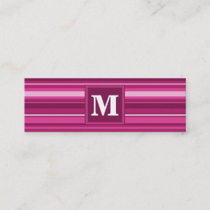 Minitarjeta De Visita Bandas de fuchsia de monograma