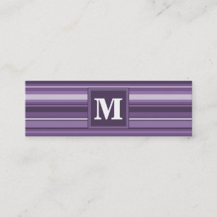 Minitarjeta De Visita Bandas de lavanda monogramo