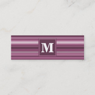 Minitarjeta De Visita Bandas de mauve monogramo
